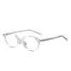 Óculos de grau personalizados da moda com filtro de luz azul para homens e mulheres 87016, armação oval retrô da moda com lente plana