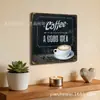 Placa de Ferro Decorativa Cruz Café 20 30cm Quadrado Folha de Flandres Folha de Ferro Pintura Menu Quadro Publicitário Visual