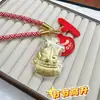 Nuevo Modelo Shuibei Oro Puro 999 "Hazte Rico al Instante" Llavero de Oro, Colgante de Alta Gama, Exquisito Accesorio de Nicho de Lujo Ligero