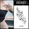 Ins Pegatina de Tatuaje Negra Negro Puro Rosa Negra Tatuaje Impermeable Hombres y Mujeres Duradera Flor Sexy Clavícula Brazo Cintura