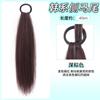 Peruca de Cavalinha Doce Feminina Estilo Coreano Argola de Cabelo com Rabo de Cavalo Lateral Cabelo Liso Peça Única Rabo de Cavalo Alto Rabo de Cavalo Baixo Lateral
