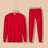 Conjunto de ropa interior térmica de otoño para hombre de la marca Source, algodón puro, fino, cálido, cuello redondo, talla grande, para mediana edad y mayores, venta al por mayor y entrega directa