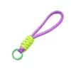 Colgante Llavero de Cuerda Trenzada de Nylon Anudada Bloque de Color Correa Corta para Teléfono Desmontable Accesorio de Correa Colgante Anti-Pérdida