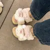 Lindas Pantuflas de Peluche de Conejo para Mujer, Otoño e Invierno, Suela Gruesa Antideslizante, para Exteriores, Slip-On, Pantuflas Cálidas de Algodón, Modelo Nuevo