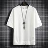 Playera de Manga Corta Tipo Waffle Verano para Hombre Falso Dos Piezas Holgada Manga Corta Camiseta Seda de Hielo Delgada Cuello Redondo Ropa de Marca a la Moda