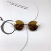 Gafas de sol para niños, estilo coreano, con montura redonda, estilo vintage, con diseño de flores adhesivas, anti-UV, para viajes, para niños y niñas.