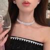 Popular Colar de Diamantes Cintilantes, Luxo Acessível e Colar de Gargantilha de Alta Qualidade, Elegante Colar Gargantilha, Acessórios de Celebridade para Outono e Inverno