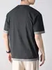Roupas Masculinas Fengshe / Novo Lançamento Verão 2026 Camiseta Casual Versátil de Manga Curta para Homens, Tamanho Grande, Caimento Solto, Marca da Moda
