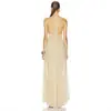 Vestido de noche estilo europeo y americano con cuello halter de malla transparente, vestido largo con profundo escote en la espalda, ajustado, negro, hasta el suelo