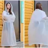 Puños reutilizables de alta elasticidad, engrosados y alargados, poncho de lluvia para todo el cuerpo, portátil, empaquetado individualmente, impermeable