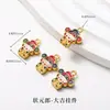 Accesorios Tradicionales de Oro con Goteo de Aceite de Alta Retención de Color, Piezas para Joyería Hecha a Mano DIY, Accesorios para Pulseras, Colgantes y Dijes