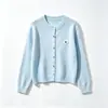 Cárdigan de punto suave y dulce estilo coreano para mujer, nueva colección de otoño, decorado con rosas en forma de corazón y flores pequeñas, chaqueta suéter