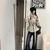 Gabardina corta beige estilo coreano para mujer, nueva colección primavera/otoño 2026, talla petite, abrigo entallado estilo británico para mujer