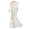 Ropa Protectora Solar para Mujer Conjunto de Longitud Media Falda de Verano 2021 Nuevo Camisa de Punto de Seda Helada Camisa de Aire Acondicionado Cárdigan Delgado