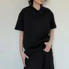 Polo Desestructurado de Alta Gama Estilo Americano para Hombres y Mujeres, Manga Corta, Holgado, Transpirable, con Diseño de Retazos, Top Casual de Moda