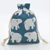 Bolsa de Algodón Estampado de Stock Listo, Bolsa Sachet Repelente de Mosquitos, Bolsa de Almacenamiento de Regalos, Algodón y Lino Sachet de Dibujos Animados Pantalones con Bolsillo de Solapa