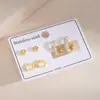 Pendientes de Acero Inoxidable de Venta Caliente Transfronterizos Europeos y Americanos para Mujer, Aros de Estrella Dorada Incrustados con Diamantes, Anillos Redondos Geométricos Rojos, Accesorios de Pendientes de Moda