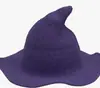 Gorro de Mago de Punto de Color Sólido Sombrero de Halloween Otoño Invierno Mujer Sombrero de Bruja Puntiagudo Sombrero Mágico Plegable
