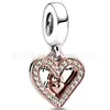 Pingente de Corda Dourado Rosa Coroa Carruagem Coração Folha Estilo Dora S925 Prata Esterlina Pingente de Corda DIY Contas Dora