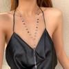 1 Peça de Colar/Pulseira Longa Colorida com Bolinhas Douradas/Prateadas Estilo Moda Europeu e Americano Acessórios de Decoração para Festa Liga de Metal