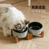 Tigela Dupla de Cerâmica de Alta Qualidade para Cães Pequenos e Médios, Tigela para Gatos, Mesa de Jantar com Proteção para o Pescoço