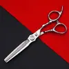 Tijeras Profesionales para Cortar el Cabello, Acero Inoxidable de Alta Calidad, Tijeras Entresacadoras de Dientes Planos de 6 pulgadas, Herramientas para Cortar el Cabello para Barberías