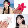 Estilo Vacaciones de Verano Flor de Orquídea Artificial Pasador para el Cabello Clip Lateral Estilo Hada Marina Accesorio para el Cabello Clip de Pato