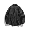Yidao Roupas Vintage 2026 Outono Nova Camisa Listrada Color Block Estilo Japonês de Manga Longa para Homens, Camisa Retro de Alta Qualidade para o Dia a Dia