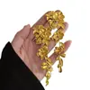 Clip de Oreja Exagerado Retro de Flor Dorada Francesa con Borla, Cuadrado Redondo de Alto Temperamento, Sin Agujero en la Oreja para Banquete, Estilo Antiguo