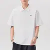 Camisa Polo pesada de 240g para homens, novo estilo verão 2026, camiseta de manga curta com gola de lapela, top casual solto para homens