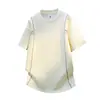Camiseta de Manga Corta para Hombre con Puntada de Contraste, 100% Algodón, Marca de Verano de Moda, Corte Holgado, Sensación de Alta Calidad, Ropa de Verano de Media Manga, Top de Diseñador