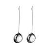 Colher de Sopa Fundo Plano Estilo Coreano Aço Inoxidável 316 Cabo Estendido Espessado Skimmer de Sopa para Panela Quente de Restaurante Colher de Servir Sopa/Mingau Doméstica