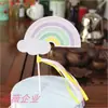 Nueva Decoración de Estrella Arcoíris Colorida Fiesta de Cumpleaños Boda Temática Postre Pastel Decoración de Tarjeta