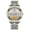 Nuevo Reloj Fenzun para Hombre Moda Trendy Reloj Tourbillon para Hombre Cuarzo Correa de Acero Multifuncional No Mecánico Reloj para Hombre