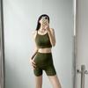 8821# Traje de yoga sin costuras, espalda grande, diseño sin espalda, chaleco corto de moda, ropa exterior, cubierta deportiva para fitness
