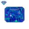 Huagang Gema Rectangular Biselada Fondo Plano Liso Azul Oscuro Ópalo Sintético Piedra Suelta Piedra de Ópalo Artificial # L-1