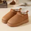 2026 Novas Botas de Neve de Inverno Transfronteiriças, Sapatos de Algodão com Forro de Lã, Sola Grossa, Quentes, Antiderrapantes, Chinelos Estilo Unissex para Casal Atacado