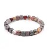 Pulsera de Ágata Cuadrada Morada Joyería Transfronteriza Pulsera de Ágata de Colores Café Amarillo Limón Joyería al por Mayor