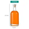 Botella de Vino de Vidrio Impresa con UV por el Fabricante, Botella de Vino de Alta Gama, Botella de Vino de Frutas, Botella de Vidrio Esmerilado, Botella de Vodka, Engrosada