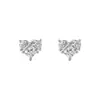 Aretes de plata s999 con incrustaciones de circonia de colores, diseño de moño en forma de corazón, pequeños y elegantes, aretes para mujer súper brillantes y únicos