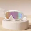 Gafas de Natación Multicolores Aerodinámicas de Marco Grande con Recubrimiento Galvanizado de Colores, Impermeables y Antivaho, Estilizadoras del Rostro, Adecuadas para Aguas Termales, Natación y Parques Acuáticos