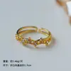 Nuevo Anillo de Estrella de Moda de Lujo Ligero Microincrustado de Circonita, Joyería de Anillo Abierto Versátil Elegante de Gama Alta de Nicho
