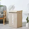 Caja de Almacenamiento Plegable de Algodón y Lino para el Hogar Caja de Almacenamiento de Tela Armario Juguetes Edredón de Algodón Ropa Almacenamiento Organización de Artículos del Hogar