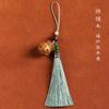Sacola de sândalo verde oca sachê chaveiro estilo chinês vintage pílula perfumada aromaterapia pingente de telefone celular para homens e mulheres pode ser aberto