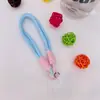 Cordón Versátil Corto para Funda de Teléfono Móvil Color Claro Macarrón Correa de Muñeca Duradera con Clip para Mujer Cuerda de Mano Anti-Pérdida