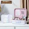 Bolsa Cubo Portátil Gran Capacidad Rombo Arcoíris Neceser Caja de Almacenamiento para Regalo de Boda Portátil para el Hogar con Espejo