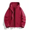 26 Chaqueta de una sola capa para exteriores de otoño, Impermeable transpirable casual de moda, Abrigo con capucha popular de calidad para exteriores