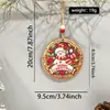 Decoración de letrero de madera navideño de Amazon transfronterizo, letrero redondo, colgante de madera de puerta de Papá Noel y muñeco de nieve