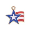 Día de la Independencia Bandera Americana Colgante de Aleación con Goteo de Aceite Pulsera Pendientes Collar DIY Accesorios de Joyería Transfronterizo