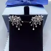 La Historia de la Rosa Pendientes Nebulosa Deslumbrante Mismo Estilo que Liu Yifei, Pendientes de Zirconia de Lujo Ligero de Alta Gama, Mismo Estilo que Zhao Jinmai